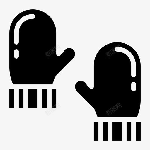 手套手保暖图标svg_新图网 https://ixintu.com 保暖 圣诞实心 手 手套