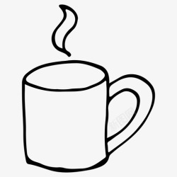 茶涂鸦杯子秋天咖啡图标高清图片