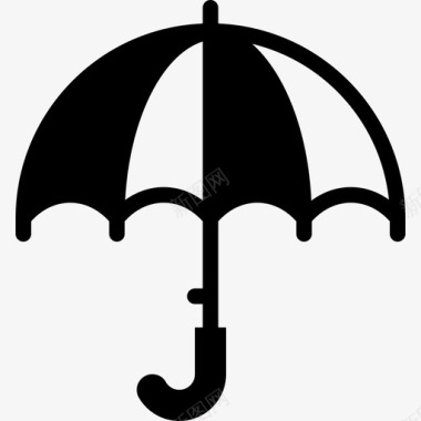 雨伞天气收集填充图标图标