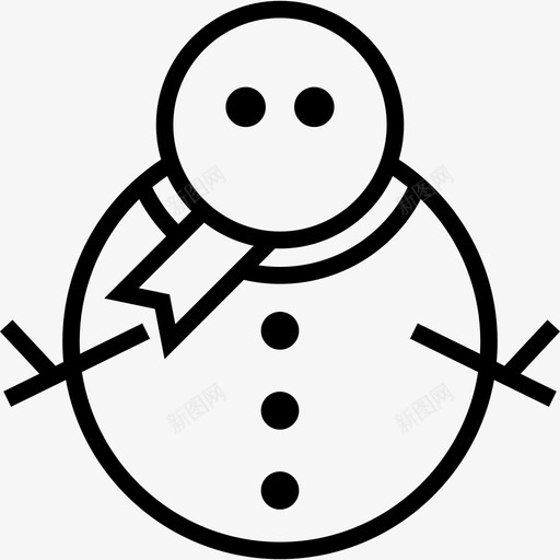 雪人圣诞节14直系图标svg_新图网 https://ixintu.com 圣诞节14 直系 雪人