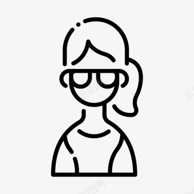 女性化身角色眼镜图标图标