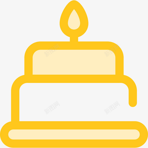 生日蛋糕生日派对10黄色图标svg_新图网 https://ixintu.com 生日派对10 生日蛋糕 黄色
