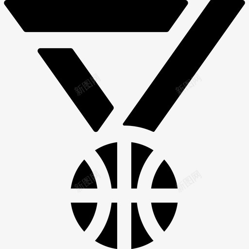 奖牌坚实的篮球元素填充图标svg_新图网 https://ixintu.com 坚实的篮球元素 填充 奖牌
