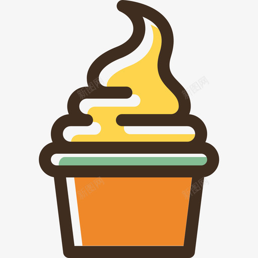 冰淇淋食品线性颜色食品套装图标svg_新图网 https://ixintu.com 冰淇淋 线性颜色食品套装 食品
