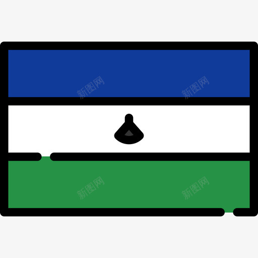 莱索托旗帜系列矩形图标svg_新图网 https://ixintu.com 旗帜系列 矩形 莱索托