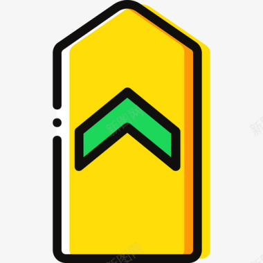 V形军徽黄色图标图标