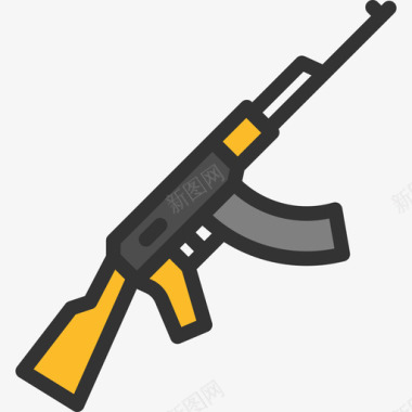 步枪武器线颜色图标图标
