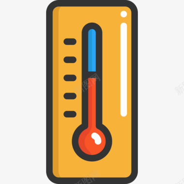 温度计秋季元素5线性颜色图标图标