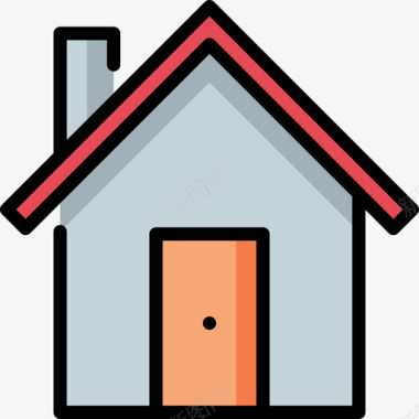 房地产家居用品3线性颜色图标图标