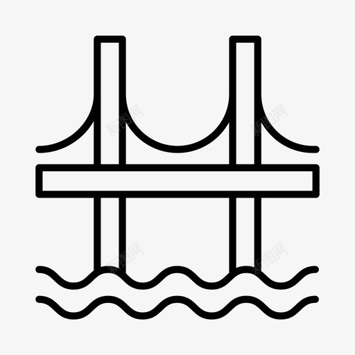 金门大桥建筑全球图标svg_新图网 https://ixintu.com 全球 地标 建筑 旧金山 金门大桥