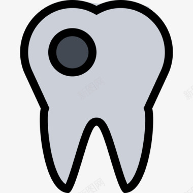 龋齿医疗和牙科颜色图标图标