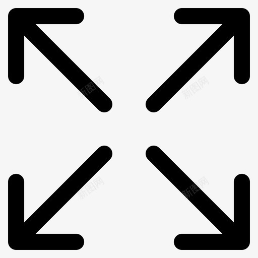全屏箭头基本图标svg_新图网 https://ixintu.com 全屏 基本 箭头 视频播放器 音乐和视频播放器