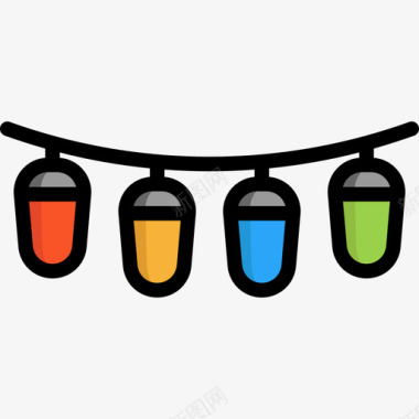 圣诞灯35线型颜色图标图标