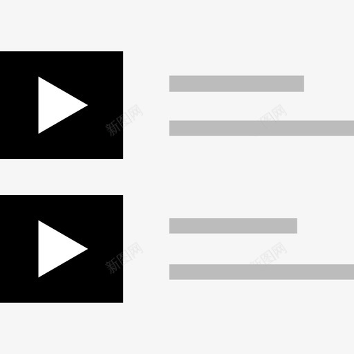 播放列表网页26平面图标svg_新图网 https://ixintu.com 平面 播放列表 网页设计26
