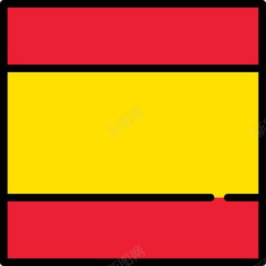 西班牙国旗收藏3方形图标图标