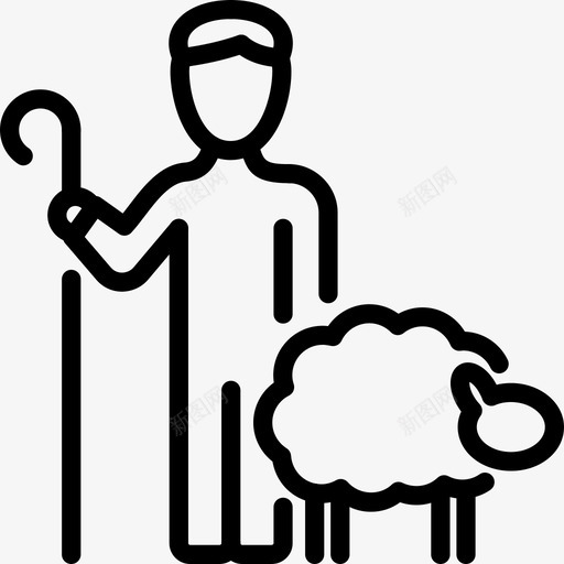 牧羊人职业图标svg_新图网 https://ixintu.com 牧羊人 职业