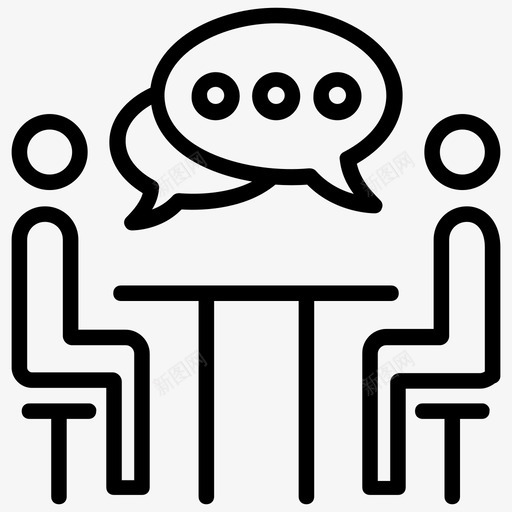 桌上讨论会议对话图标svg_新图网 https://ixintu.com 会议 对话 桌上讨论 社交媒体线图标 谈话