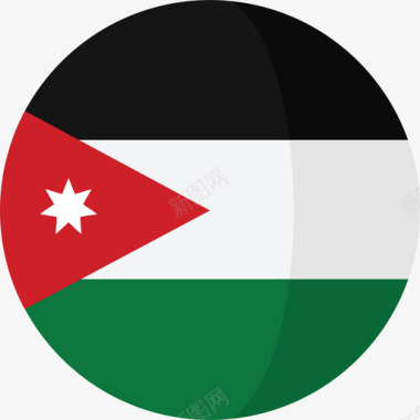 巴勒斯坦国旗3圆圈平坦图标图标