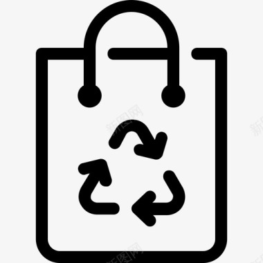 购物袋eco3线性图标图标