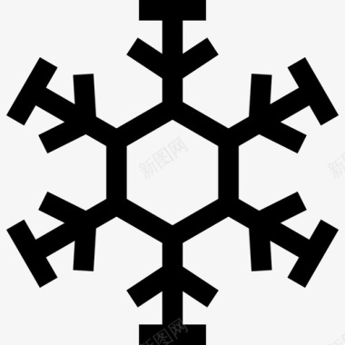 雪花冬季元素5线性图标图标