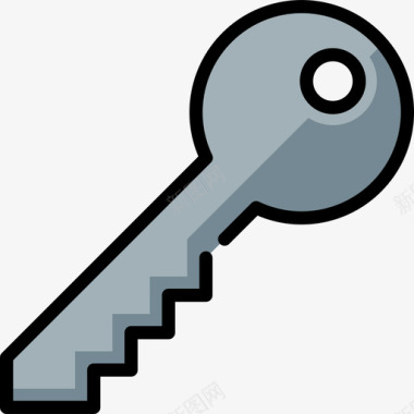 门钥匙家居用品3线性颜色图标图标