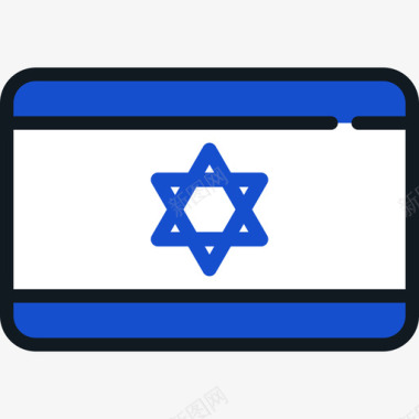 以色列国旗系列4圆形矩形图标图标