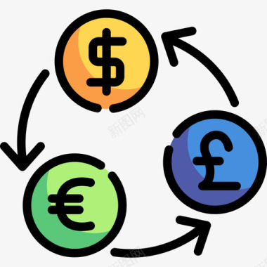 交换电子商务17线性颜色图标图标