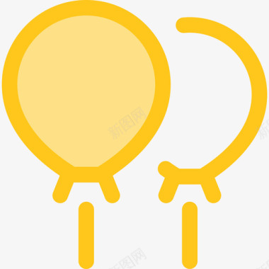 气球慈善6号黄色图标图标