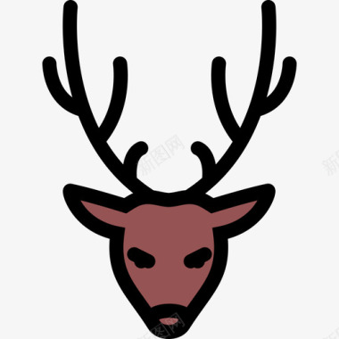 鹿圣诞22彩色图标图标