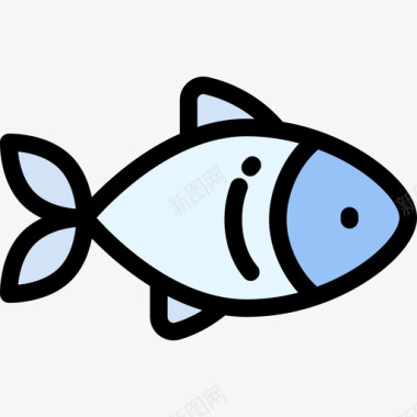 鱼动物30线颜色图标图标