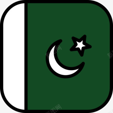 巴基斯坦国旗收藏6圆形方形图标图标