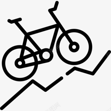 自行车冒险运动8直线型图标图标