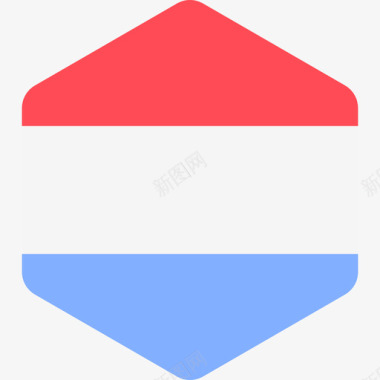 卢森堡国际国旗2六边形图标图标
