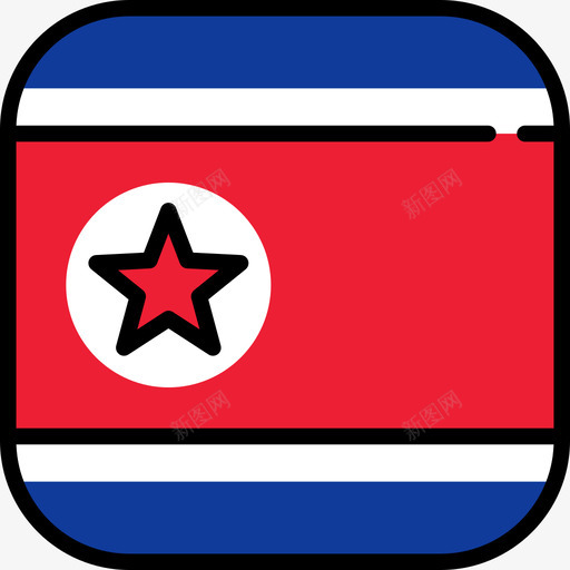朝鲜国旗收藏6圆形方形图标svg_新图网 https://ixintu.com 国旗收藏6 圆形方形 朝鲜