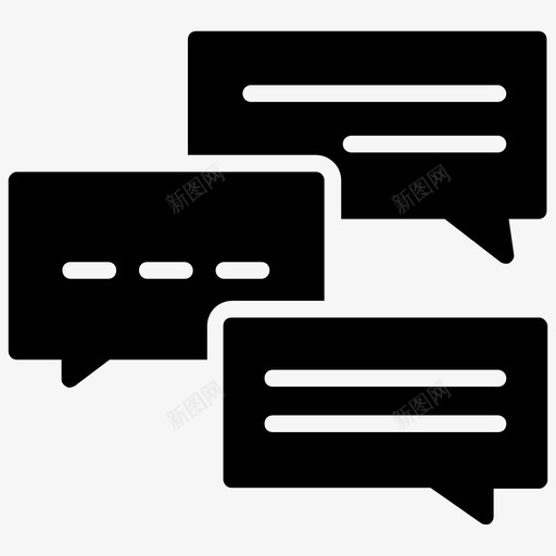 对话评论交流图标svg_新图网 https://ixintu.com 交流 反馈 对话 社交媒体字形图标 讨论 评论