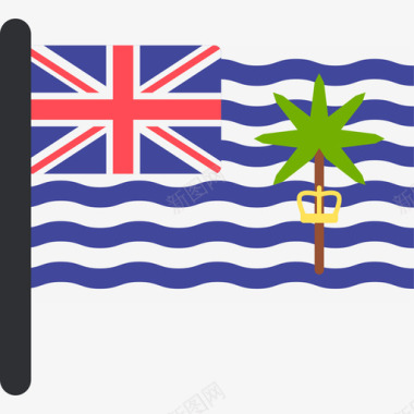 英属印度洋领土国际国旗5桅杆图标图标