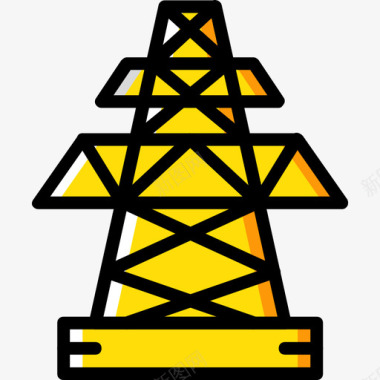 8号铁塔黄色图标图标