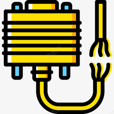电缆断开连接器电缆4黄色图标图标