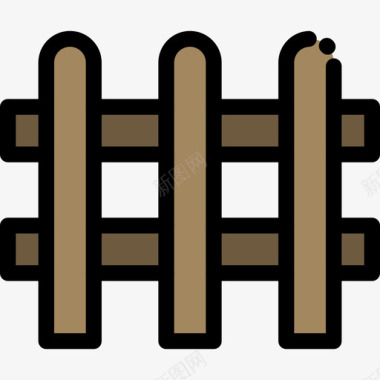栅栏弹簧图标2线颜色图标