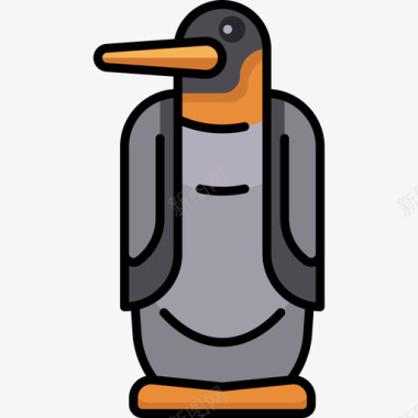 企鹅动物20线形颜色图标图标