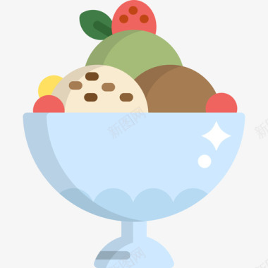 冰淇淋食品和餐厅8公寓图标图标