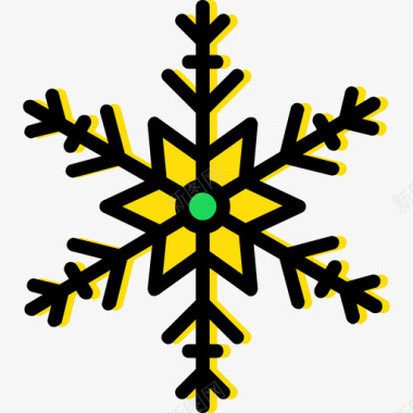 雪花冬天黄色图标图标