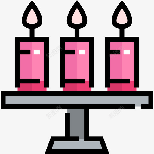 蜡烛刚结婚线颜色图标svg_新图网 https://ixintu.com 刚结婚 线颜色 蜡烛