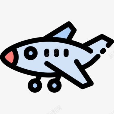 飞机婴儿17线性颜色图标图标