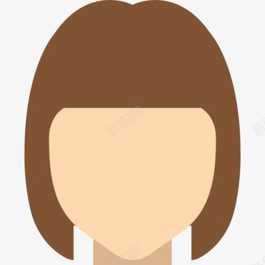 女人的头发发型平头图标图标