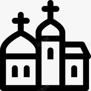 教堂宗教16直系图标图标