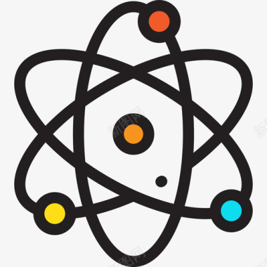 原子能量9线性颜色图标图标