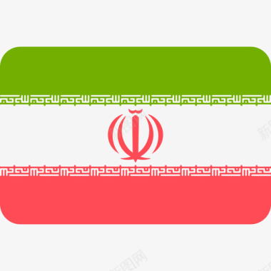 伊朗国际国旗6圆形矩形图标图标