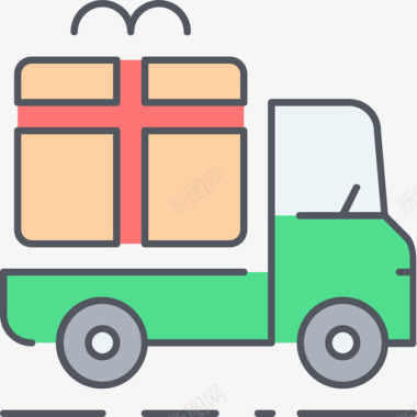 送货车购物8彩色图标图标