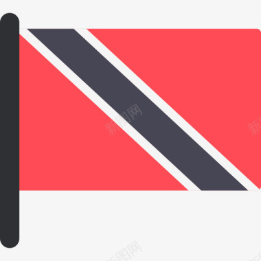 特立尼达和多巴哥国际国旗5桅杆图标图标